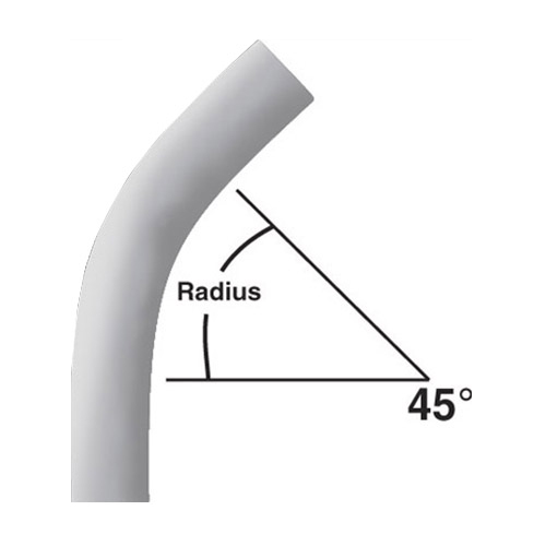 3 in. x 45-Degree x 36 in. Radius Plain End Schedule 40 Special Radius Elbow