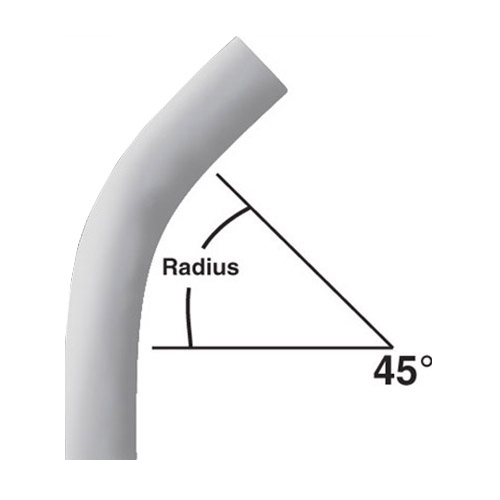 3-1/2 in. x 45-Degree x 36 in. Radius Plain End Schedule 40 Special Radius Elbow
