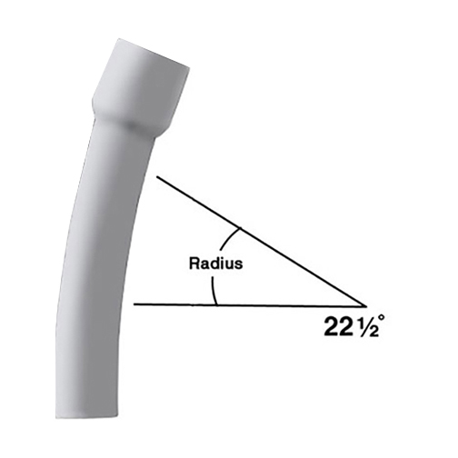 3 in. x 22-1/2-Degree x 18 in. Radius Bell End Schedule 40 Special Radius Elbow