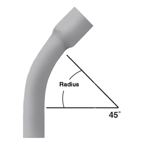 4 in. x 45-Degree x 48 in. Radius Bell End Schedule 40 Special Radius Elbow