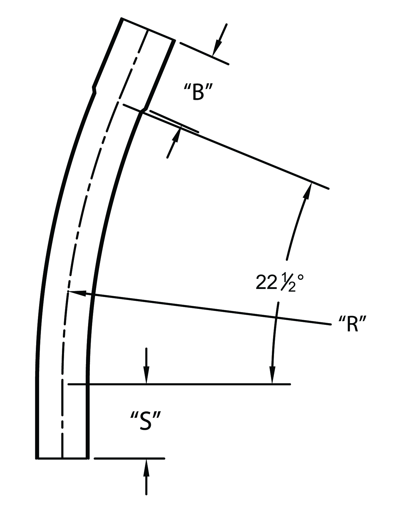 4 in. x 22-1/2-Degree x 48 in. Radius Bell End CAO Type C Special Radius Elbow