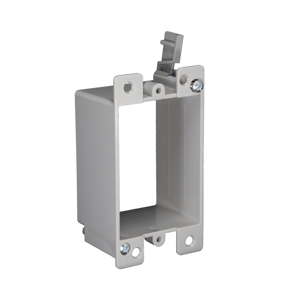 1-Gang 10 cu. in. EZ BOX Low Voltage Old Work  Residential Electrical Switch and Outlet Box with EZ Mount Clamps  Gray