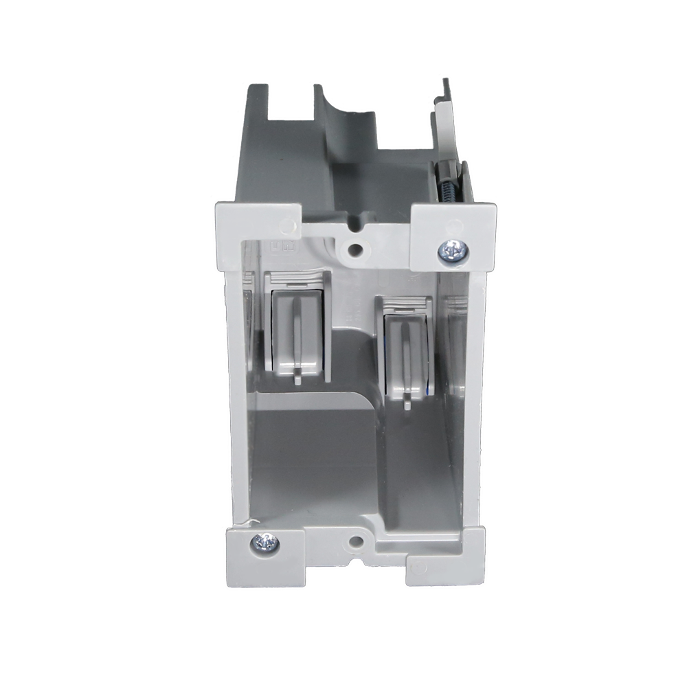 1-Gang 18 cu. in. EZ BOX Heavy Wall Old Work Residential Electrical Switch and Outlet Box with EZ Mount Clamps and Wire Clamps Gray